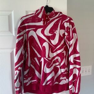 Nike Red and White Swirl Hoodie